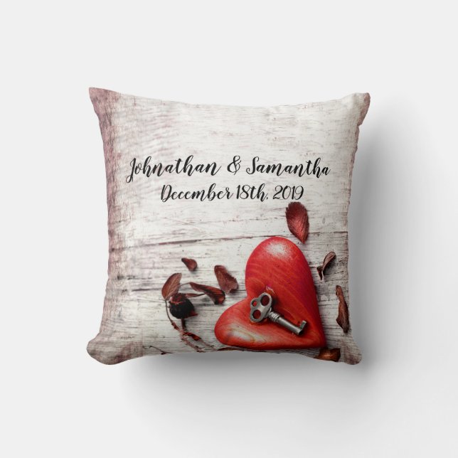 Gepersonaliseerde 16 "x16" Sierkussen land houten  (Voorkant)