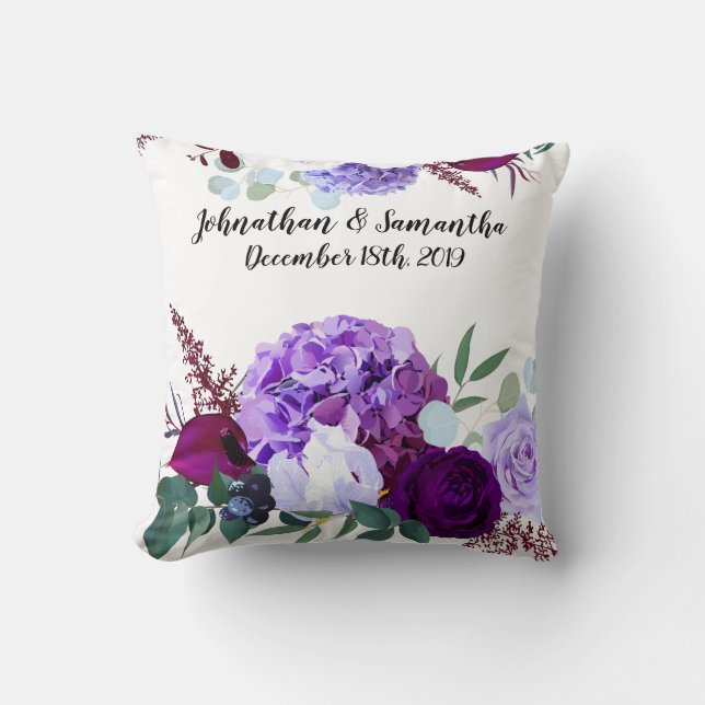 Gepersonaliseerde 16 "x16" Sierkussen Lavendel Hib (Voorkant)