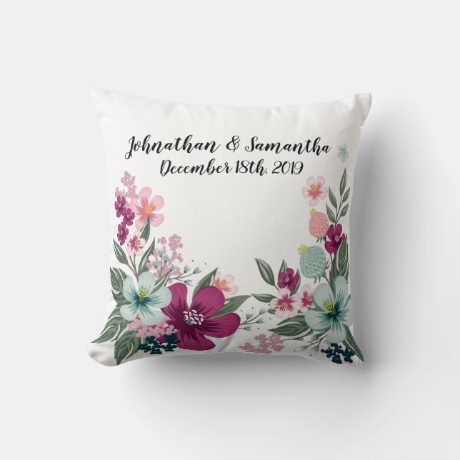 Gepersonaliseerde 16 "x16" Sierkussen Tropical Flo (Voorkant)