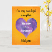 Gepersonaliseerde 16e Herfst Verjaardag Kaart voor (Gele Bloem)