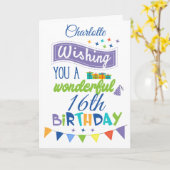 Gepersonaliseerde 16e verjaardag Groeten Kaart (Gele Bloem)