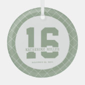 Gepersonaliseerde 16e verjaardag Modern en Elegant Glas Ornament (Voorkant)