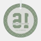 Gepersonaliseerde 16e verjaardag Modern en Elegant Glas Ornament (Achterkant)