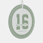 Gepersonaliseerde 16e verjaardag Modern en Elegant Glas Ornament (Voorkant Rechts)