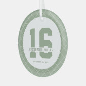 Gepersonaliseerde 16e verjaardag Modern en Elegant Glas Ornament (Voorkant links)