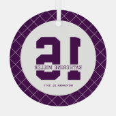 Gepersonaliseerde 16e verjaardag Modern en Elegant Glas Ornament (Achterkant)