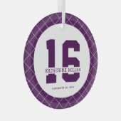 Gepersonaliseerde 16e verjaardag Modern en Elegant Glas Ornament (Voorkant Rechts)