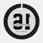 Gepersonaliseerde 16e verjaardag Modern en Elegant Glas Ornament (Achterkant)