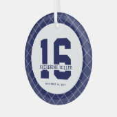 Gepersonaliseerde 16e verjaardag Modern en Elegant Glas Ornament (Voorkant links)