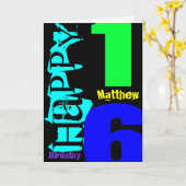 Gepersonaliseerde 16e verjaardag POP Wenskaart Kaart (Gele Bloem)