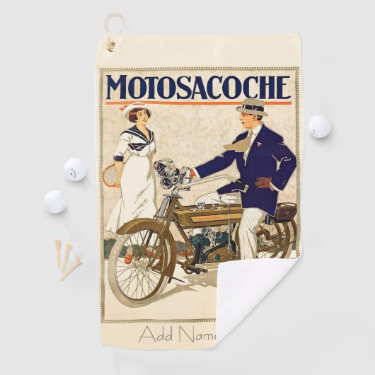 Gepersonaliseerde 1930's Design Golf Handdoek (Insitu)