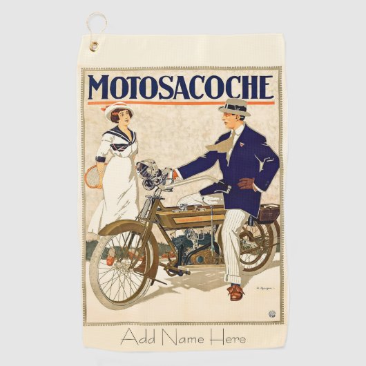 Gepersonaliseerde 1930's Design Golf Handdoek (Voorkant)