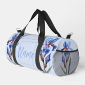 Gepersonaliseerde 19" Duffle Bag - Blauwe Iris Blo Plunjezak (Rechterhoek)