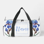 Gepersonaliseerde 19" Duffle Bag - Blauwe Iris Blo Plunjezak (Achterkant)