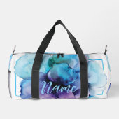 Gepersonaliseerde 19" Duffle Bag - Waterverf Flowe Plunjezak (Achterkant)