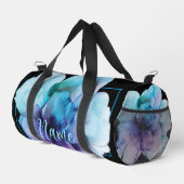 Gepersonaliseerde 19" Duffle Bag - Waterverf Flowe Plunjezak (Rechterhoek)