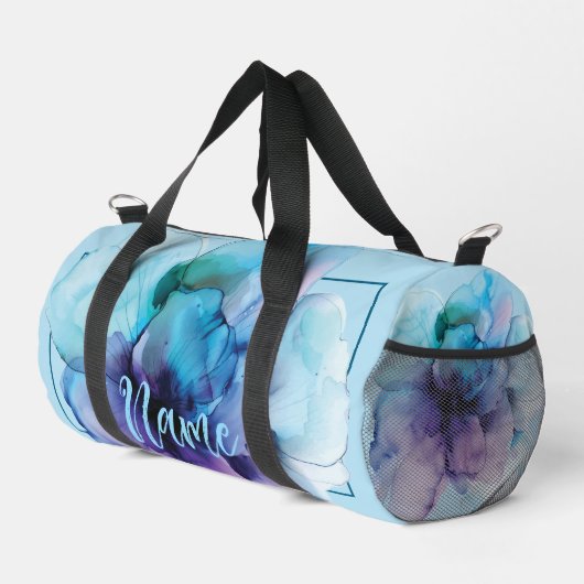 Gepersonaliseerde 19" Duffle Bag - Waterverf Flowe Plunjezak (Rechterhoek)