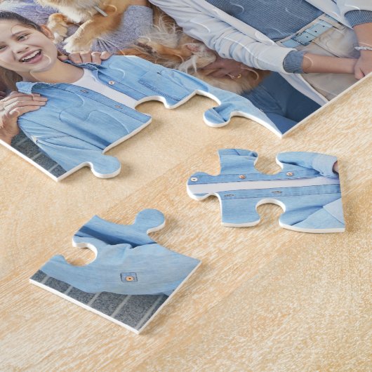 Gepersonaliseerde 19 Fotocollage aangepaste kleur Legpuzzel (Zijkant)