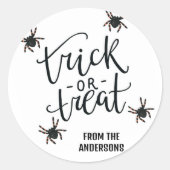 Gepersonaliseerde 1.5 inch Happy Halloween Spinnen Ronde Sticker (Voorkant)