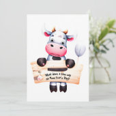 Gepersonaliseerde #1 Papa Joke Grappige Koe Nieuwj Kaart (Staand voorkant)