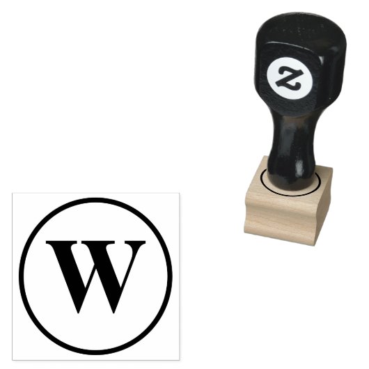 Gepersonaliseerde 1 "x 1" maat Monogram Stijl Hout Rubberstempel (Gestempeld)