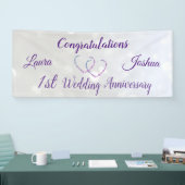 Gepersonaliseerde 1e bruiloft Jubileum Banner (Beurs)