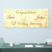 Gepersonaliseerde 1e bruiloft Jubileum Banner (Beurs)