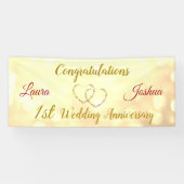 Gepersonaliseerde 1e bruiloft Jubileum Banner (Horizontaal)