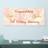 Gepersonaliseerde 1e bruiloft Jubileum Banner (Beurs)