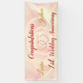 Gepersonaliseerde 1e bruiloft Jubileum Banner (Verticaal)