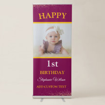 Gepersonaliseerde 1e Gelukkige Verjaardag Fotovier
