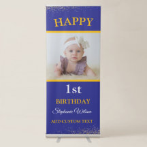 Gepersonaliseerde 1e Gelukkige Verjaardag Fotovier