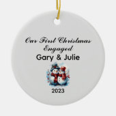 Gepersonaliseerde 1e Kerstmis Getrouwd Keepsake Keramisch Ornament (Voorkant)