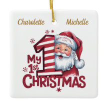 Gepersonaliseerde 1e Kerstmis meisje-jongen Santa 