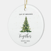 Gepersonaliseerde 1e Kerstmis Samen Paar Gift Keramisch Ornament (Links)