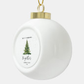 Gepersonaliseerde 1e Kerstmis Samen Paar Gift Keramische Bal Ornament (Rechts)