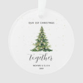 Gepersonaliseerde 1e Kerstmis Samen Paar Gift Ornament (voorkant)
