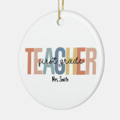 Gepersonaliseerde 1e klas leraar kerst keramisch ornament (Links)
