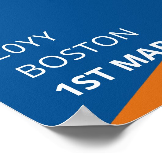 Gepersonaliseerde 1e Marathon Runner Gift Poster (Hoek)