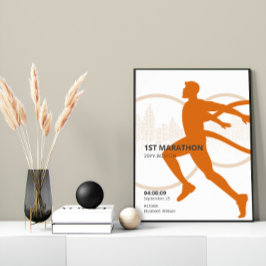 Gepersonaliseerde 1e Marathon Runner Gift Poster