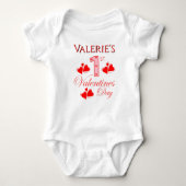 Gepersonaliseerde 1e Valentijnsdag Baby Bodysuit (Voorkant)