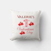 Gepersonaliseerde 1e Valentijnsdag Baby kussen (Voorkant)