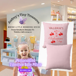 Gepersonaliseerde 1e Valentijnsdag Baby kussen