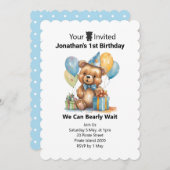 gepersonaliseerde 1e verjaardag ballonnen kaart (Voorkant / Achterkant)