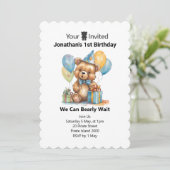 gepersonaliseerde 1e verjaardag ballonnen kaart (Staand voorkant)