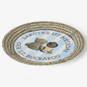 Gepersonaliseerde 1e verjaardag Cowboy thema Papieren Bordje (Gekanteld)