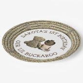 Gepersonaliseerde 1e verjaardag Cowboy thema Papieren Bordje (Gekanteld)