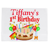 GEPERSONALISEERDE 1E VERJAARDAG FEEST CADEAU TAS GROOT CADEAUZAKJE (Achterkant)