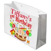 GEPERSONALISEERDE 1E VERJAARDAG FEEST CADEAU TAS GROOT CADEAUZAKJE (Achterkant Gekanteld)