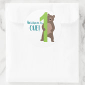 Gepersonaliseerde 1e Verjaardag Modern Beer Favori Ronde Sticker (Tas)